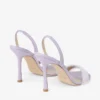 “72138” Lilac Suede Sandal with Feather Embellishment