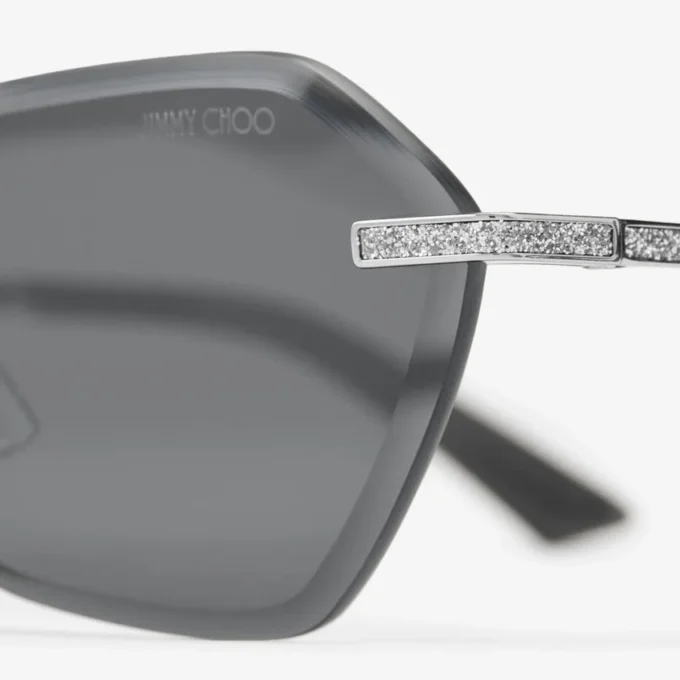 Abby Silver Geometric Sunglasses