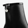 Adry Ankle Boot 60 Black Patent and Nappa Leather Boots with Pearl Charm