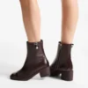 Adry Ankle Boot 60 Deep Merlot Patent Nappa Leather Ankle Boots with Pearl Charm