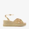 Aella Wedge 60 Gold Raffia Wedge Sandals