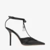 Afia Mesh 100 Black Spazzolato and Ruched Tulle Pumps
