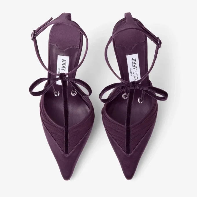 Afia Mesh 100 Winter Bloom Satin and Ruched Tulle Pumps