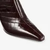 Agathe Knee Boot 85 Sambuco Shiny Croc Embossed Leather Knee High Boots