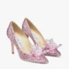 Alia Rose Mix Suede and Crystal Covered Pointy Toe Pumps