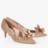 Allure Rose Gold Crystal Covered Pointy Toe Pumps