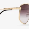 Alyssa Pale Gold Aviator Sunglasses