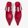 Amel 50 Ruby Red Crystal Mesh and Satin Pumps