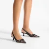 Amita 45 Black Jimmy Choo Lace and Spazzolato Pumps