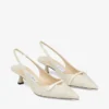 Amita 45 Natural Fine Raffia Slingbacks