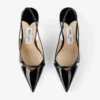 Amita 85 Black Patent Nappa Leather Slingbacks