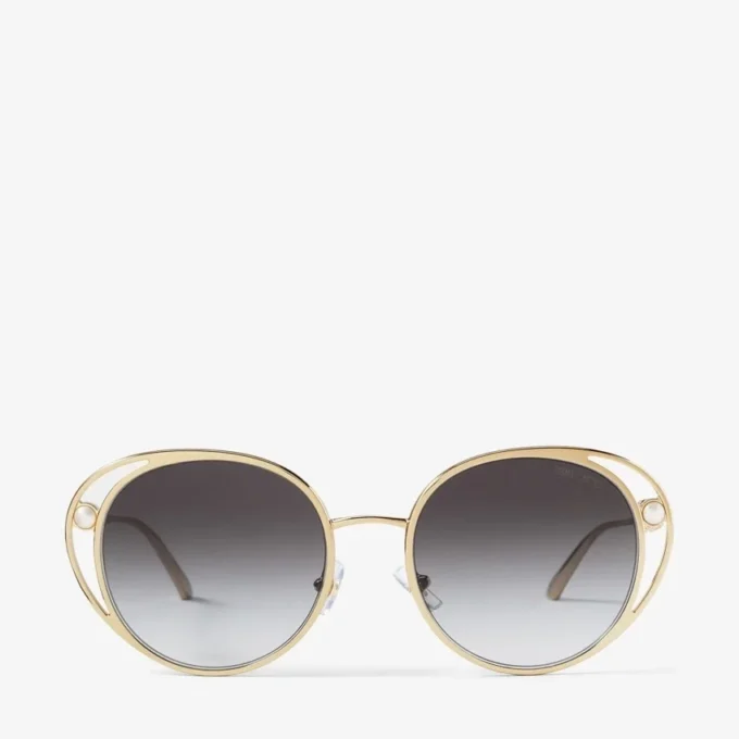 Angela Pale Gold Oval Sunglasses