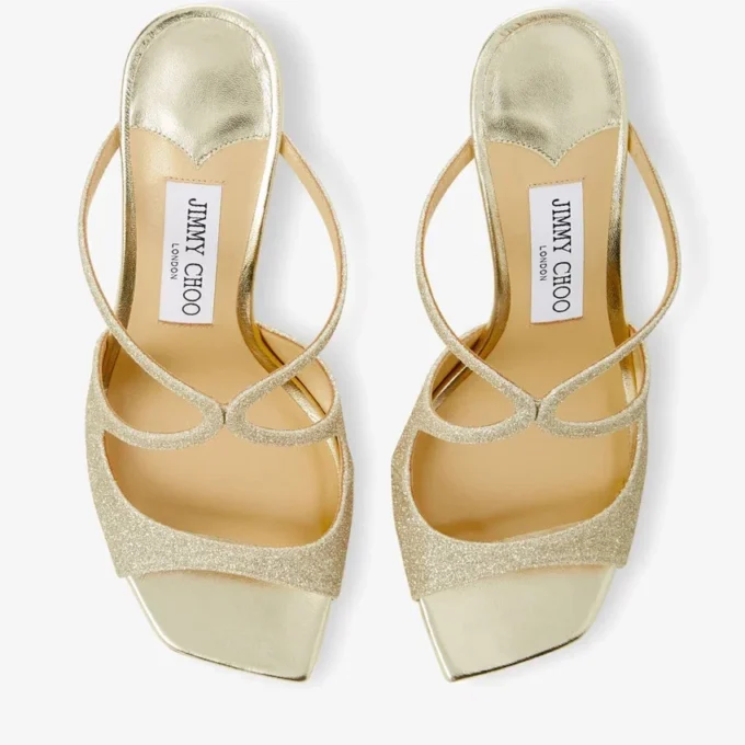 Anise 75 Platinum Ice Dusty Glitter Mules