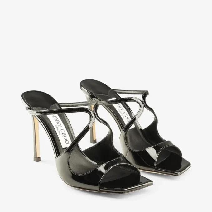 Anise 95 Black Patent Leather Mules