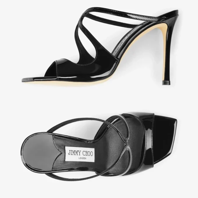 Anise 95 Black Patent Leather Mules