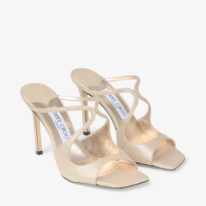 Anise 95 Gold Metallic Leather Mules