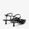 Aren Sling Back 45 Black Spazzolato and Heart Mesh Slingbacks with Pearl Charm