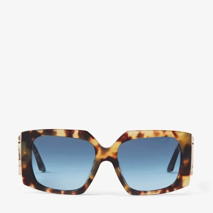 Ariana Yellow Havana Square Frame Sunglasses