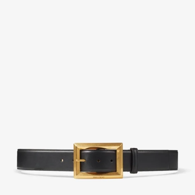 Arlie Black Calf Leather Belt