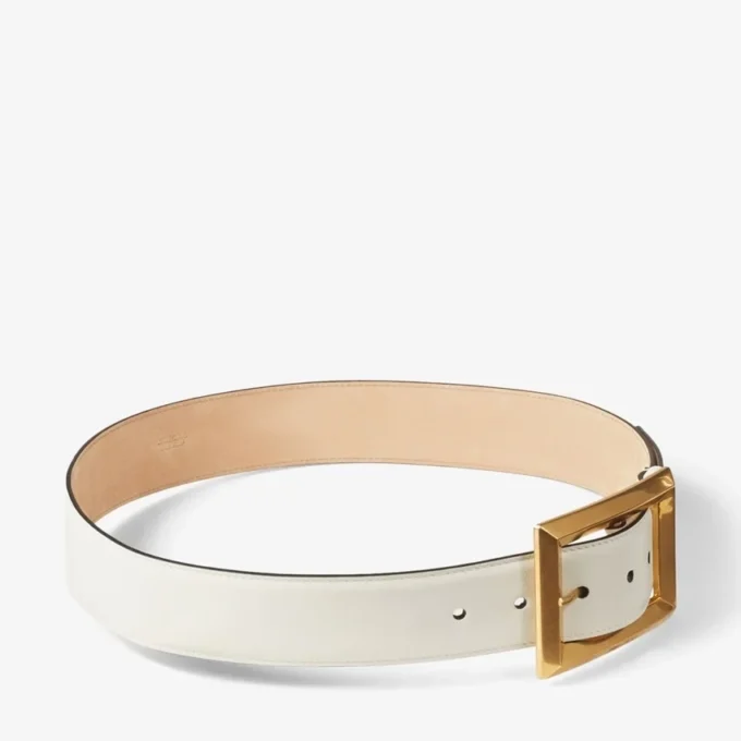 Arlie Latte Calf Leather Belt