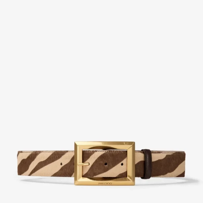 Arlie Natural Zebra Printed Pony Belt