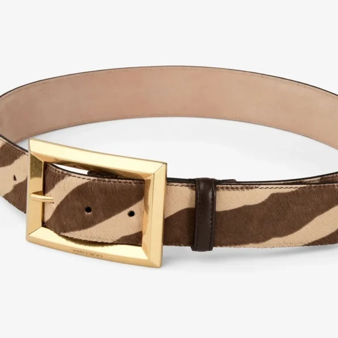 Arlie Natural Zebra Printed Pony Belt