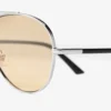 Astor Silver and Light Yellow Metal Aviator Sunglasses