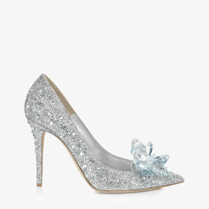 Avril Crystal Covered Pointy Toe Pumps