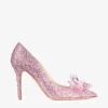 Avril Rose Mix Suede and Crystal Covered Pointy Toe Pumps