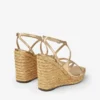 Ayla 110 Gold Metallic Leather Wedge