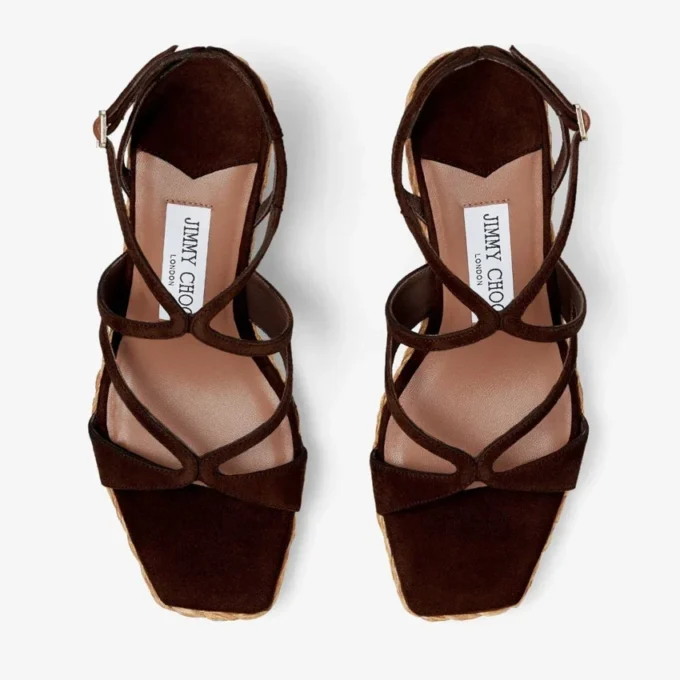 Ayla 85 Coffee Suede Wedge