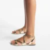 Ayla Flat Gold Metallic Leather Flats