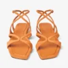 Ayla Flat Sunset Orange Suede Flat Sandals