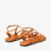 Ayla Flat Sunset Orange Suede Flat Sandals