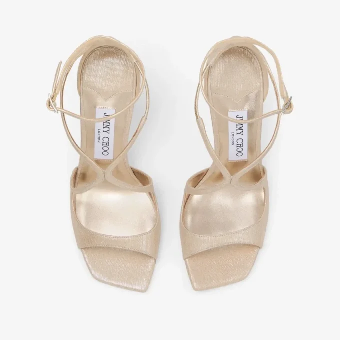 Azia 110 Gold Metallic Leather Sandals