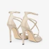 Azia 110 Gold Metallic Leather Sandals