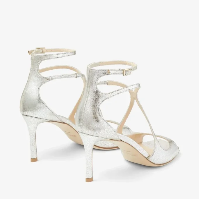 Azia 75 Champagne Glitter Leather Sandals