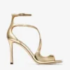 Azia 95 Gold Liquid Metal Leather Sandals
