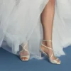 Azia 95 Ivory Satin Pumps with Crystal Embellishment
