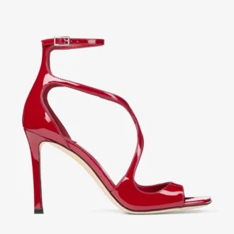 Azia 95 Ruby Red Patent Leather Sandals