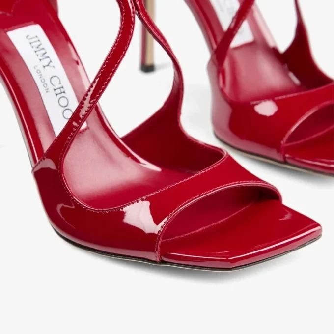 Azia 95 Ruby Red Patent Leather Sandals