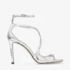 Azia 95 Silver Liquid Metal Leather Sandals