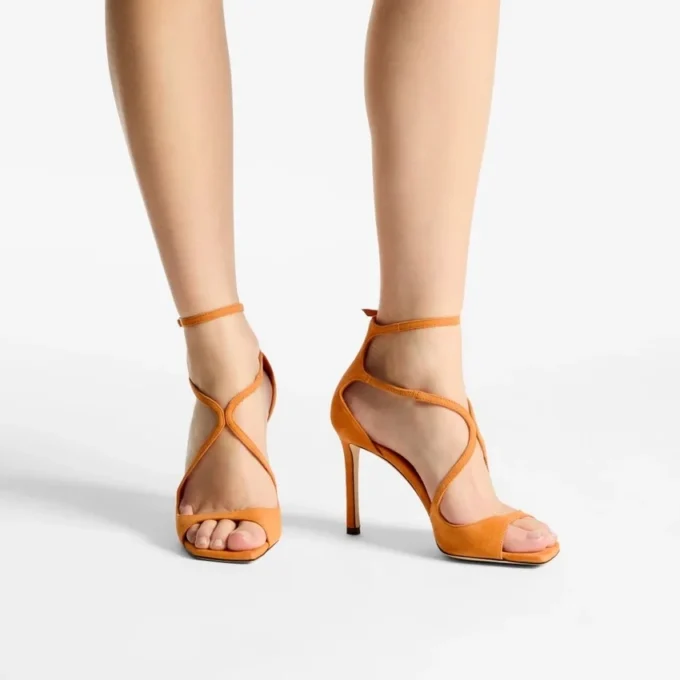 Azia 95 Sunset Orange Suede Sandals