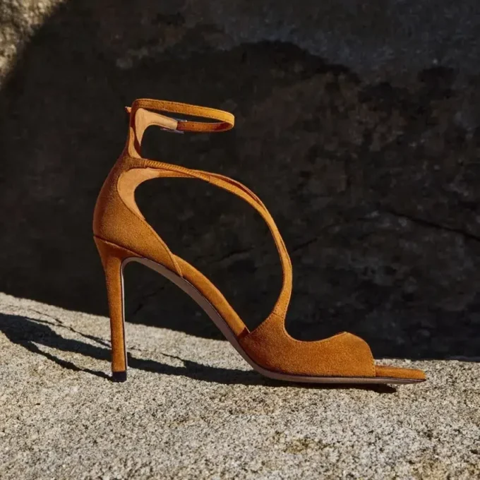 Azia 95 Sunset Orange Suede Sandals