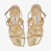 Azie 85 Gold Metallic Nappa Leather Sandals