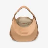 Bar Hobo M Toffee Suede Shoulder Bag with Biker Leather Trims