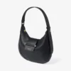 Bar Hobo Small Black Biker Leather Shoulder Bag