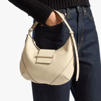 Bar Hobo Small Buttermilk Biker Leather Shoulder Bag