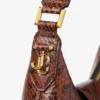 Bar Hobo Small Cognac Kigali Snake Printed Leather Shoulder Bag