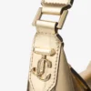 Bar Hobo Small Gold Vintage Metallic Leather Shoulder Bag